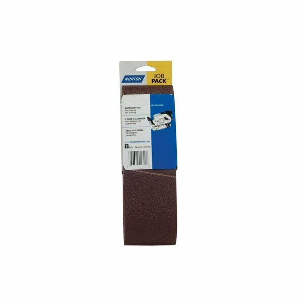 Norton Clipper Norton Metalite R215/R255 Series Abrasive Belt, 4in W, 24in L, 120 Grit, Medium, Aluminum Oxide Abrasive 27942